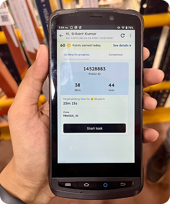 Store level picklist on a handheld device