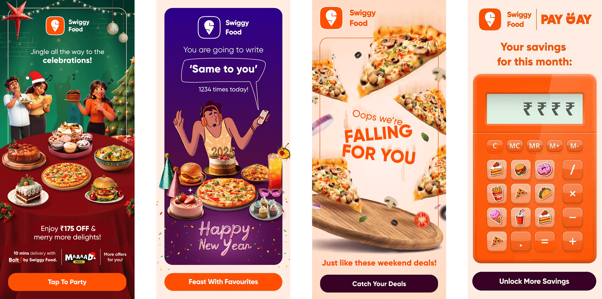 Four image-based Swiggy Food emailers