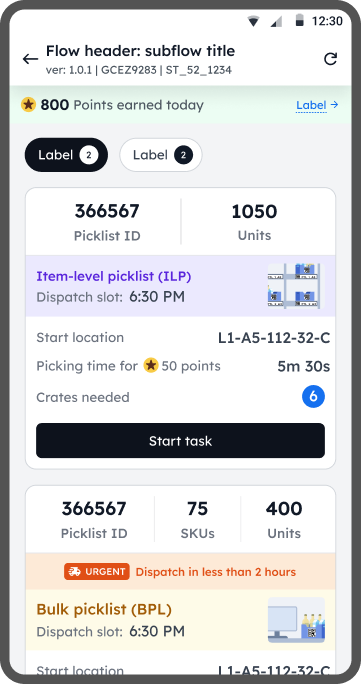 Picklist list with Item-level picklist card