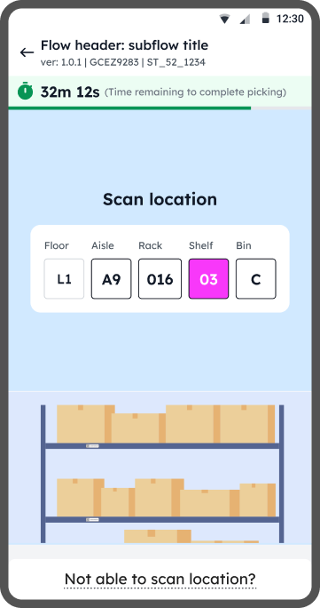 Scan location screen
