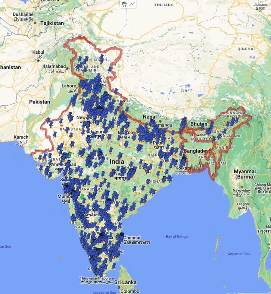 Last 100 days search traffic across India